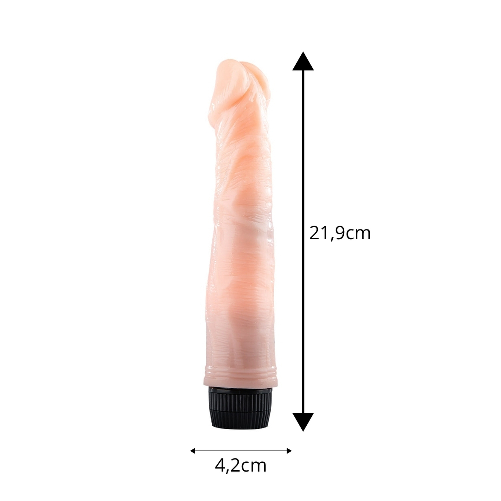 Pênis Realístico Texturizado 21,9x4,2 Cm Com Vibro Vibe Toys