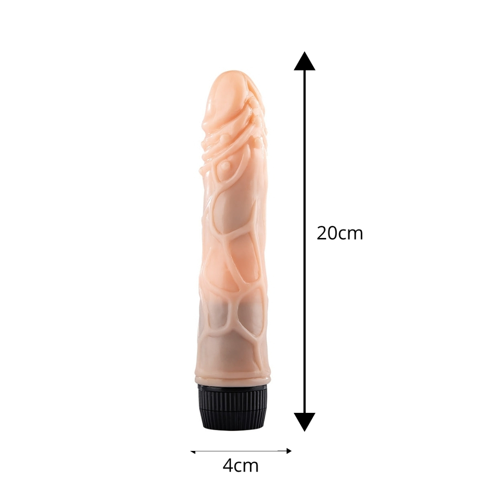 Pênis Realístico Texturizado 20x4 Cm Com Vibro Vibe Toys