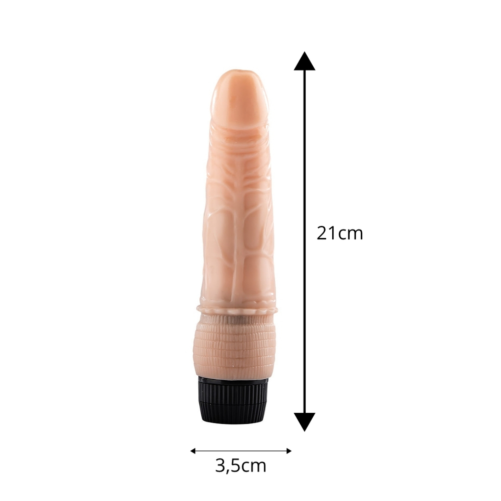 Pênis Realístico Texturizado 21x3,5 Cm Com Vibro Vibe Toys