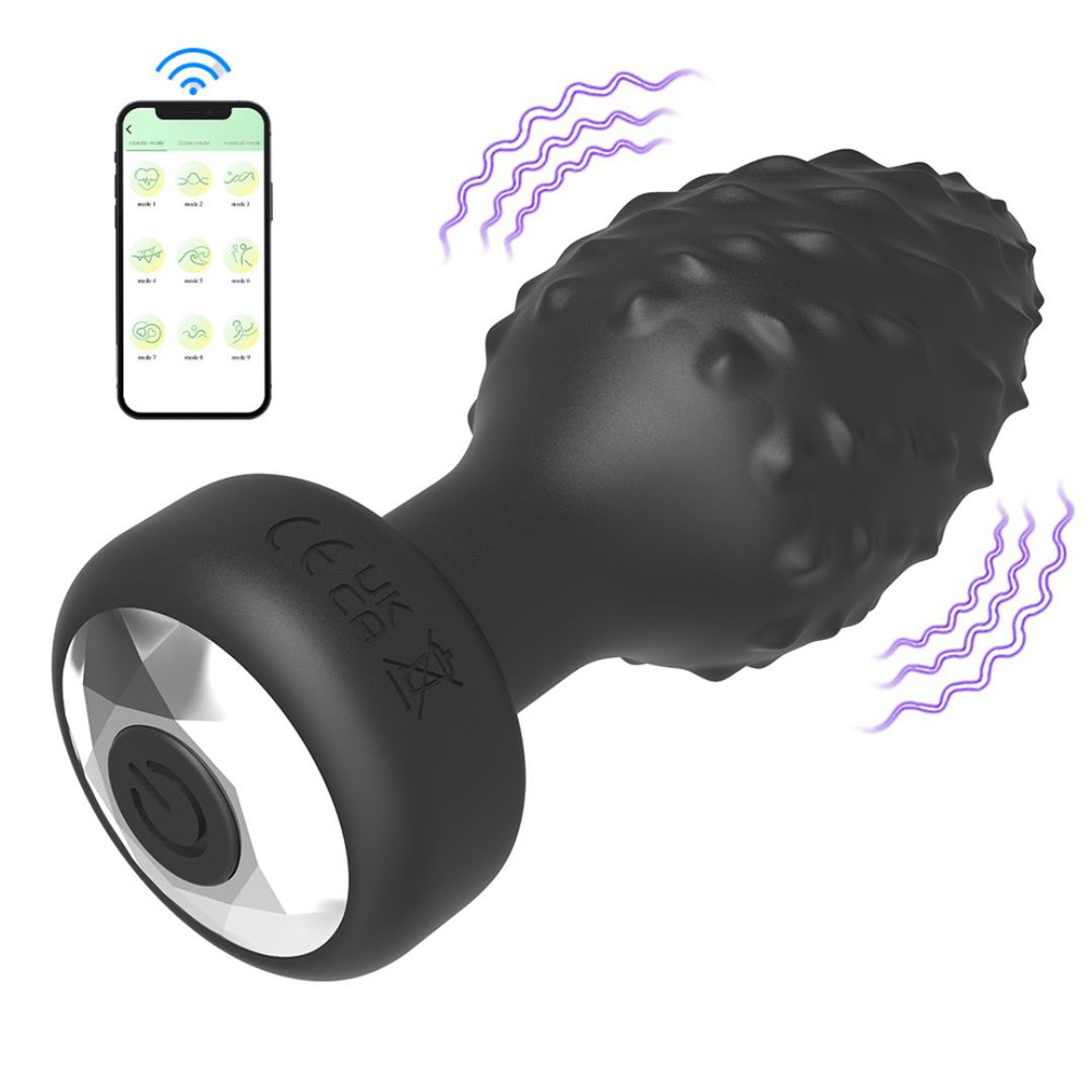 Plug Anal Em Silicone Com 10 Vibrações Via App Vibe Toys