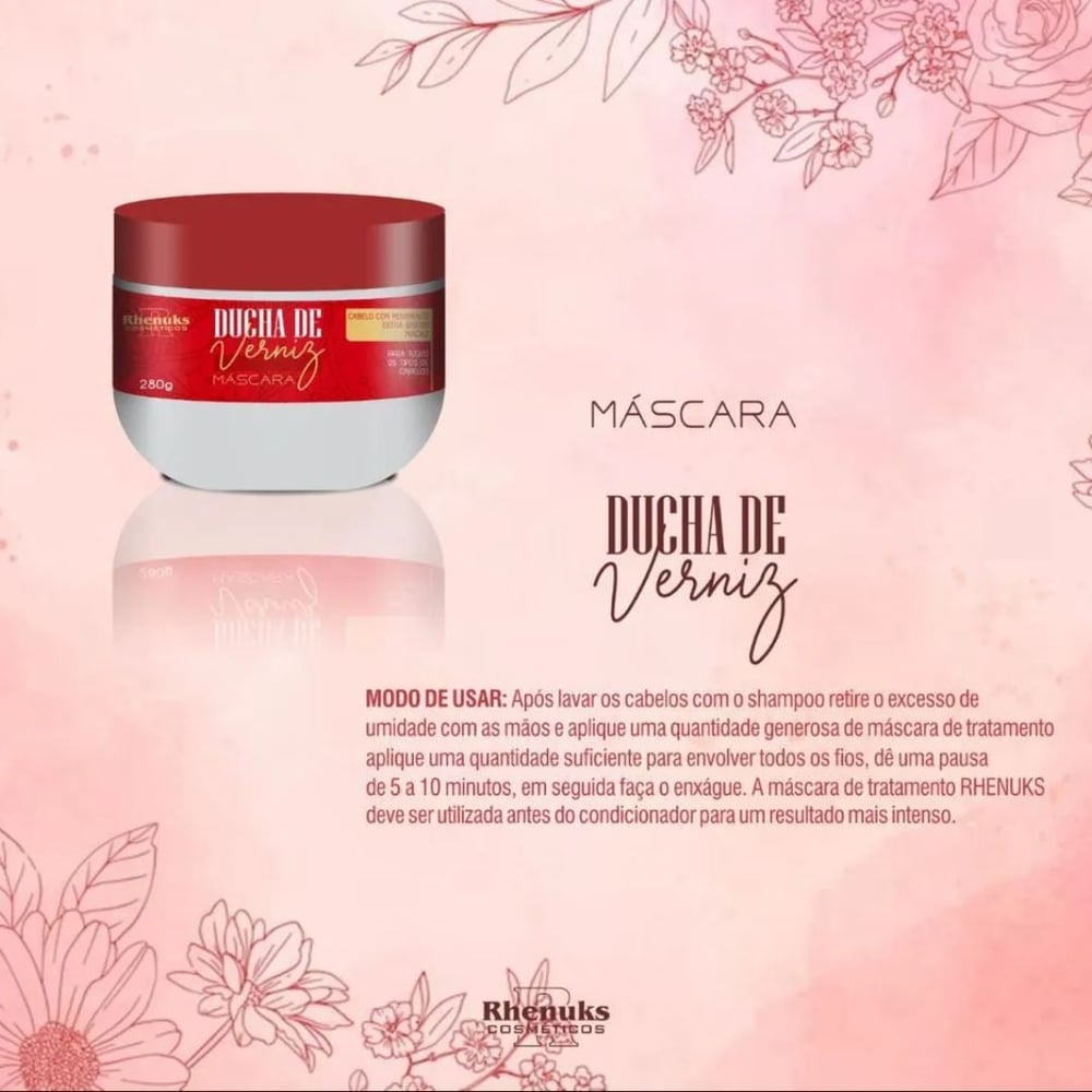 Kit Capilar Ducha De Verniz Com 4 Itens Rhenuks Cosméticos