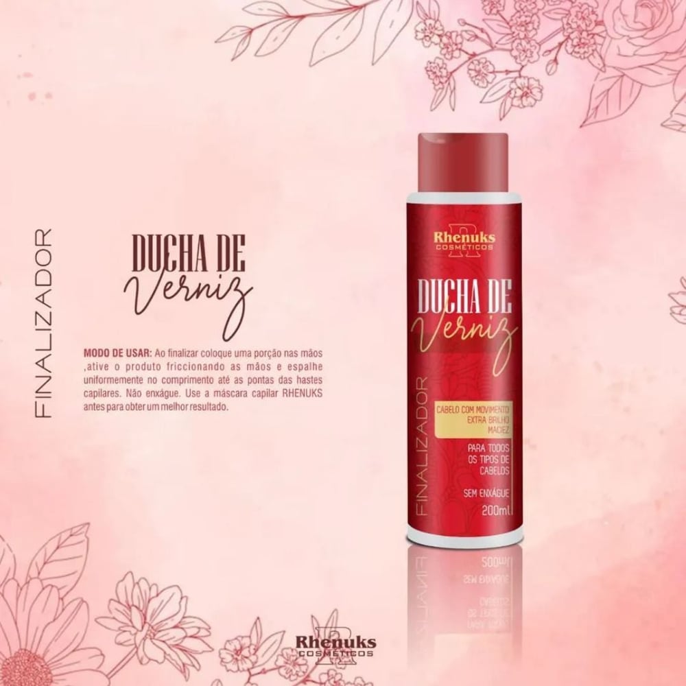 Kit Capilar Ducha De Verniz Com 4 Itens Rhenuks Cosméticos