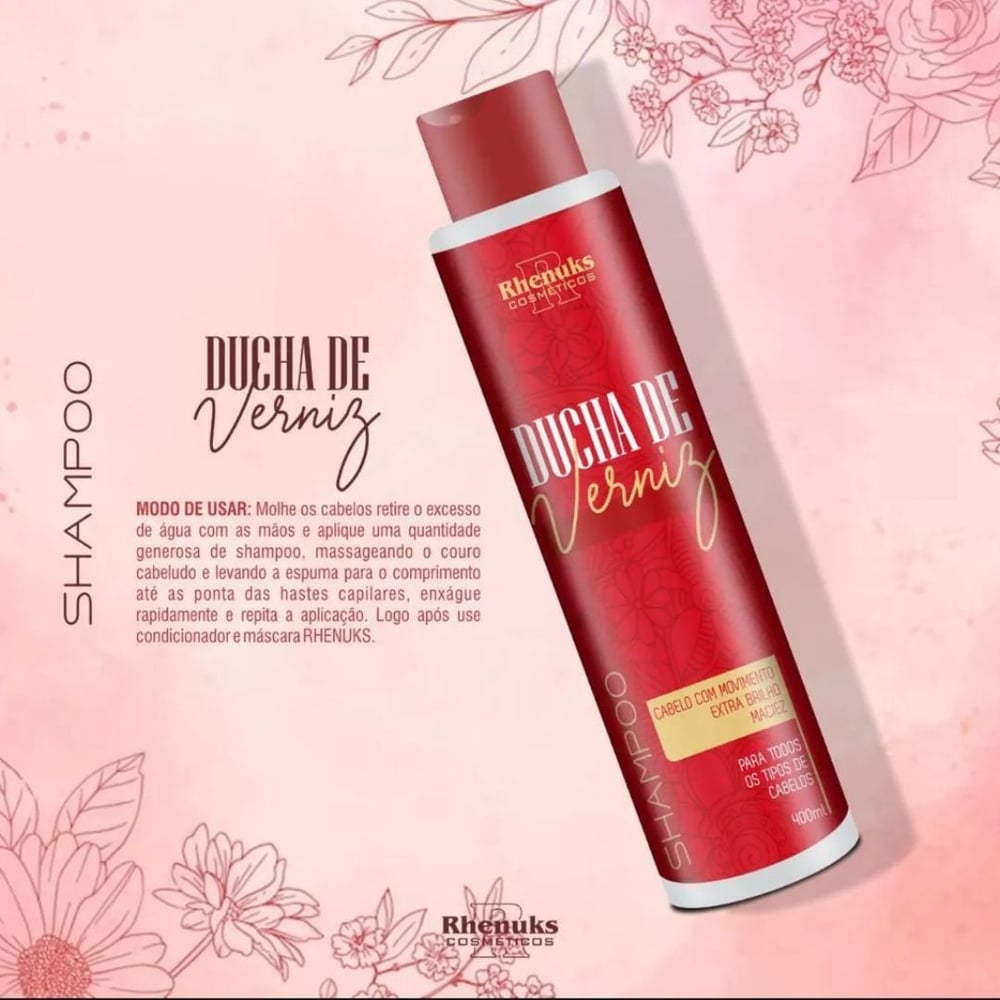 Kit Capilar Ducha De Verniz Com 4 Itens Rhenuks Cosméticos