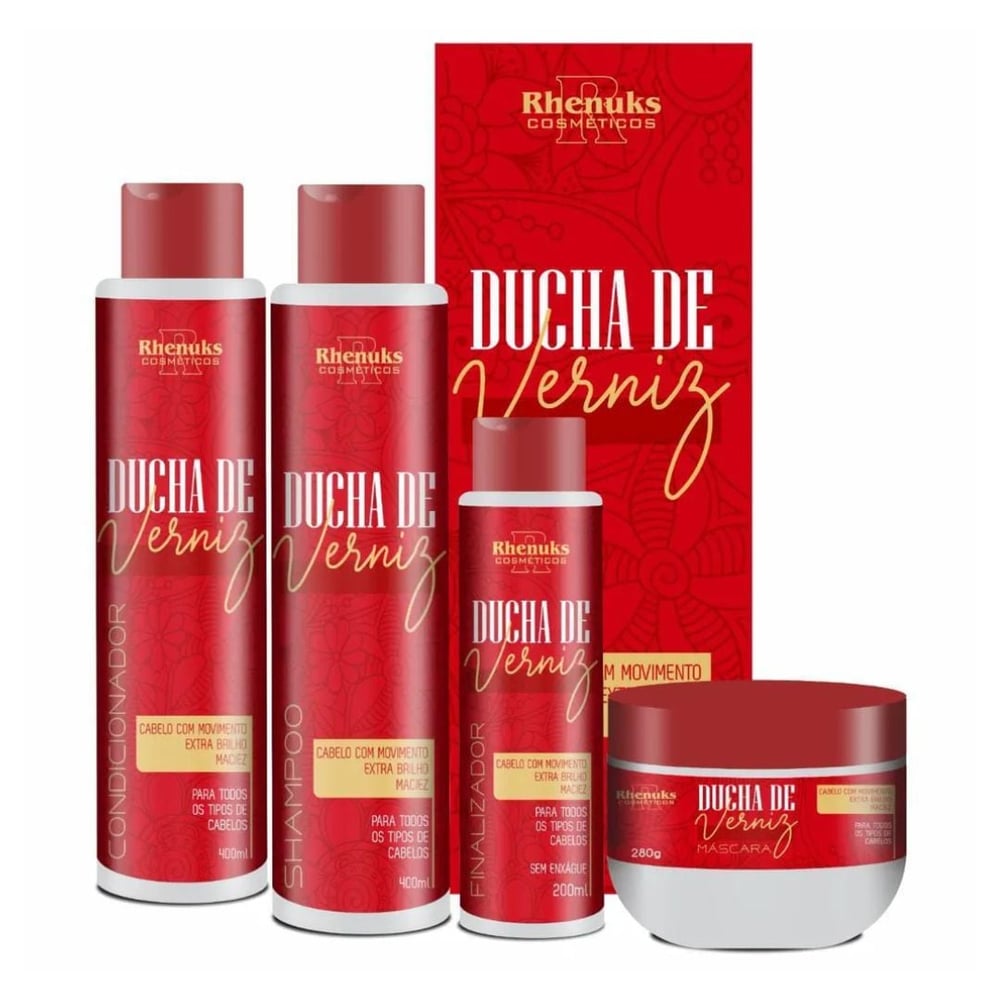 Kit Capilar Ducha De Verniz Com 4 Itens Rhenuks Cosméticos
