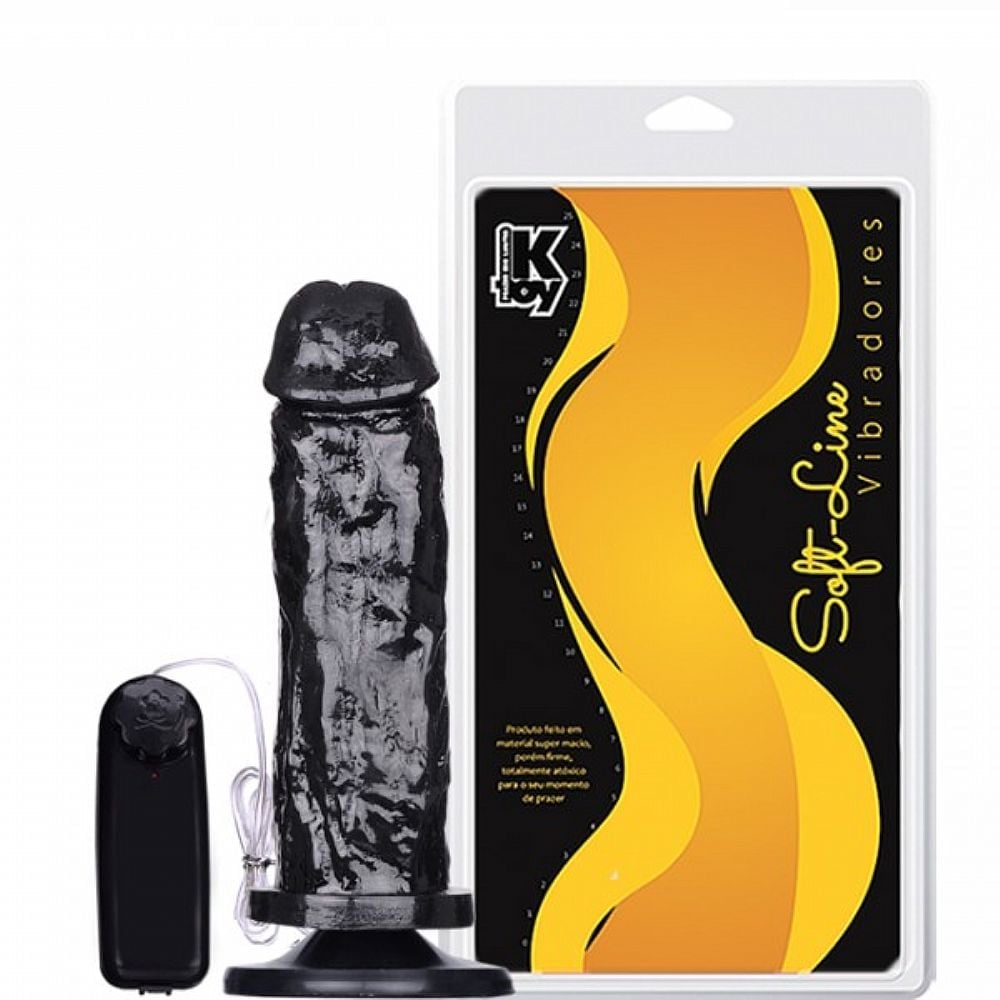 Prótese Com Vibro Controle Externo Black 18 X 4,7cm K Import