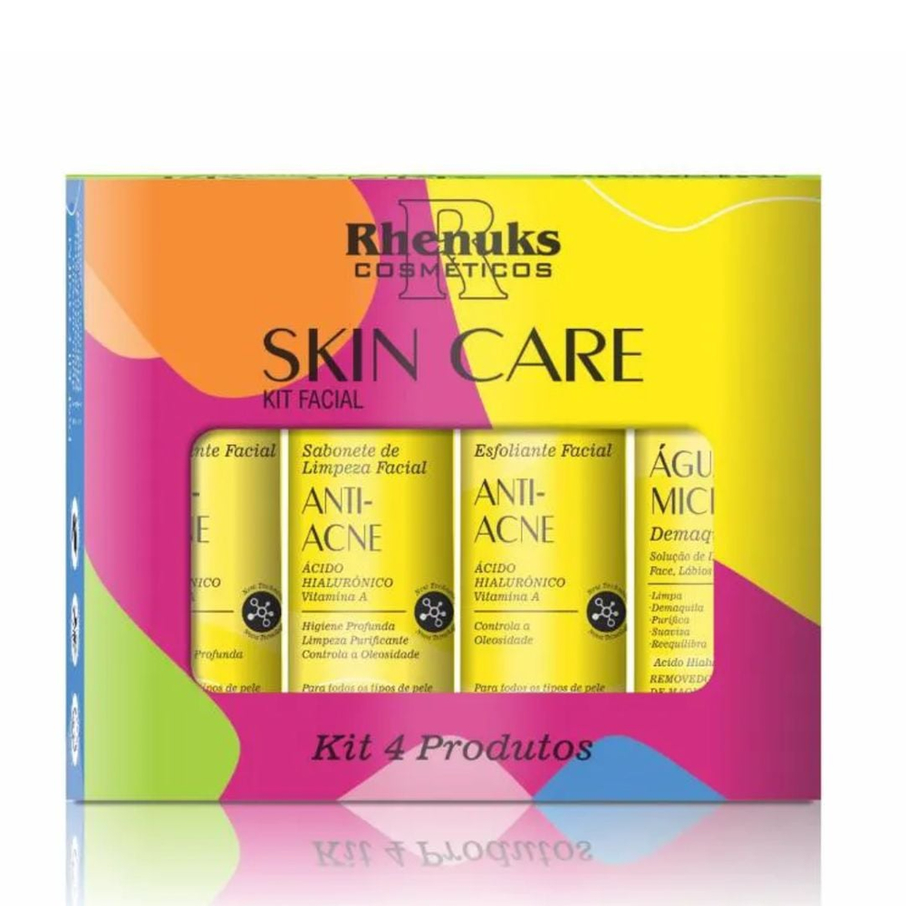 Kit Skin Care Anti Acne Com 4 Itens Rhenuks Cosméticos