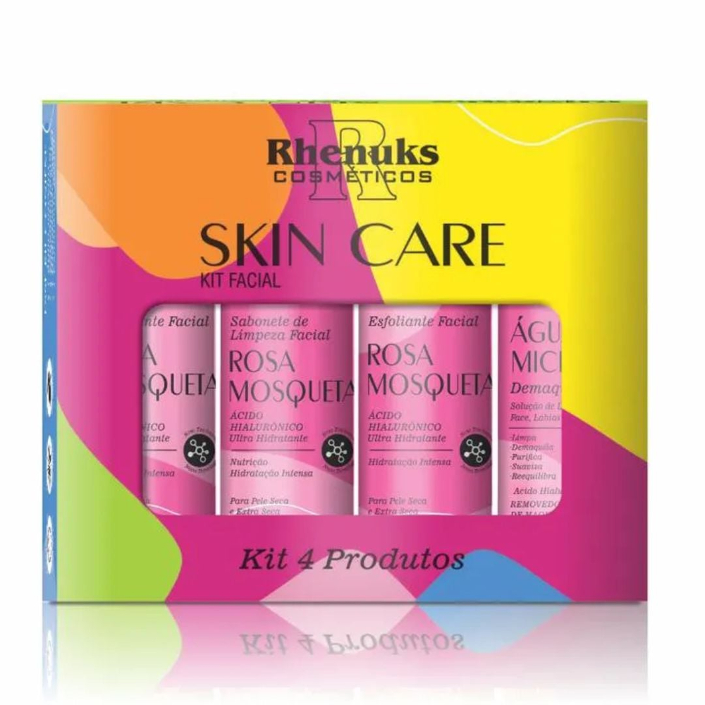 Kit Skin Care Rosa Mosqueta Com 4 Itens Rhenuks Cosméticos