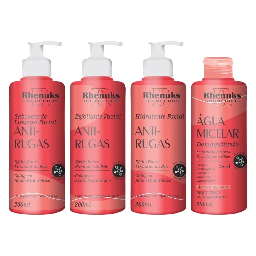 Kit Skin Care Anti Rugas Com 4 Itens Rhenuks Cosméticos