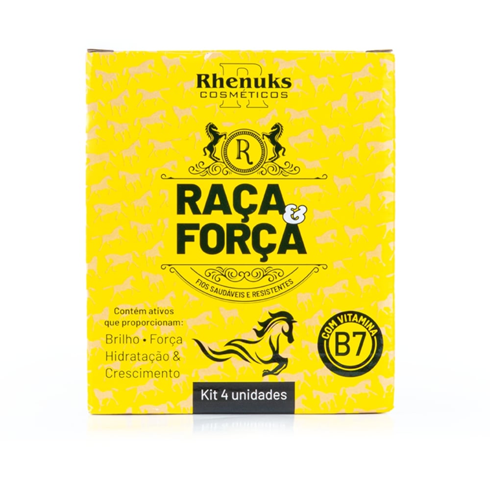 Kit Capilar Raça E Força Com 4 Itens Rhenuks Cosméticos