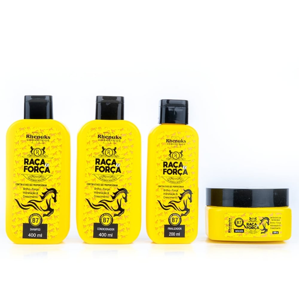 Kit Capilar Raça E Força Com 4 Itens Rhenuks Cosméticos