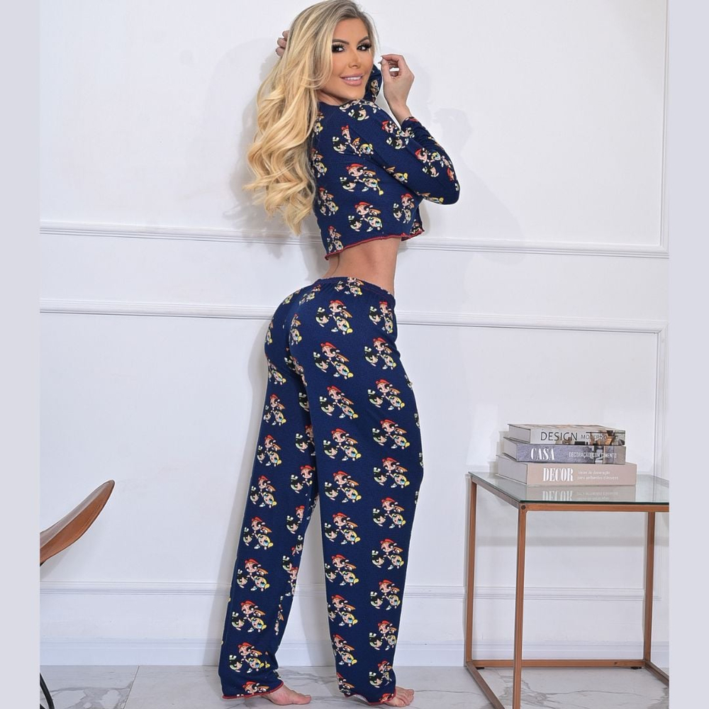 Pijama Virgínia Com Blusa Manga Longa E Calça Lust Chick