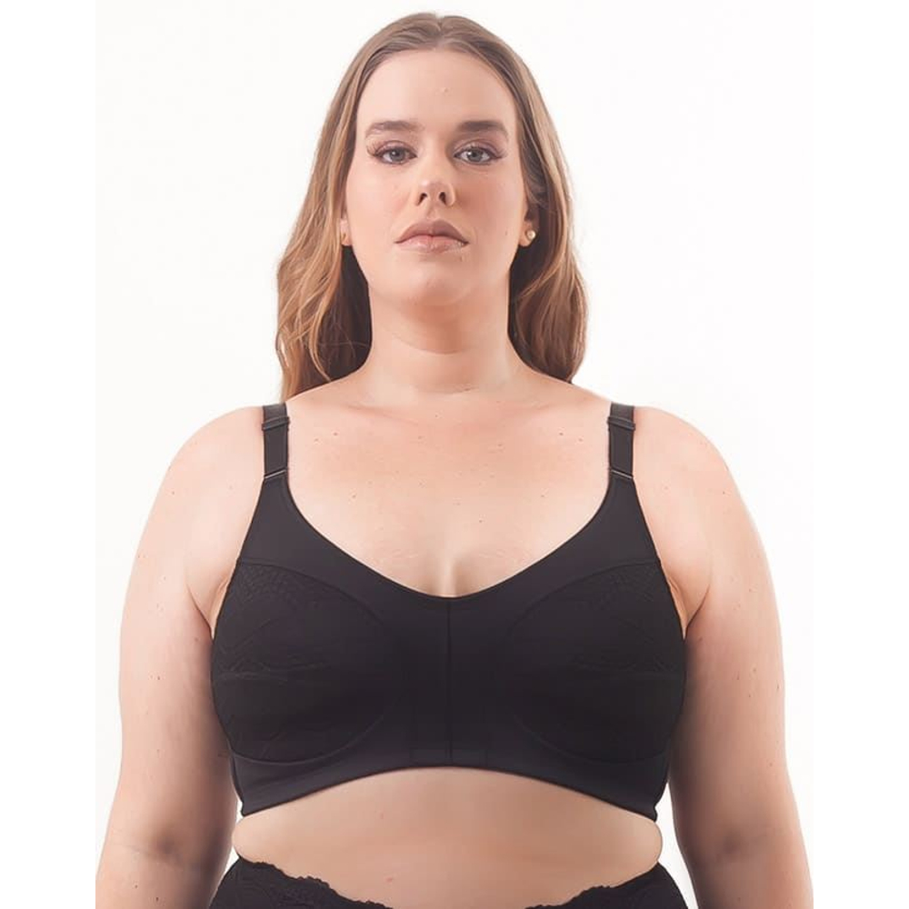 Sutiã Modelagem Top Extra Plus Size Sem Bojo E Aro Com Renda Nayane