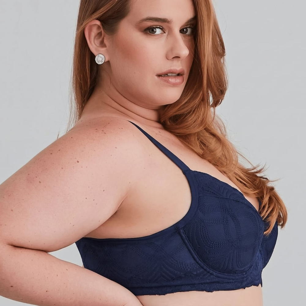 Sutiã Plus Size Balconet Sem Bojo Com Detalhes Em Renda Nayane