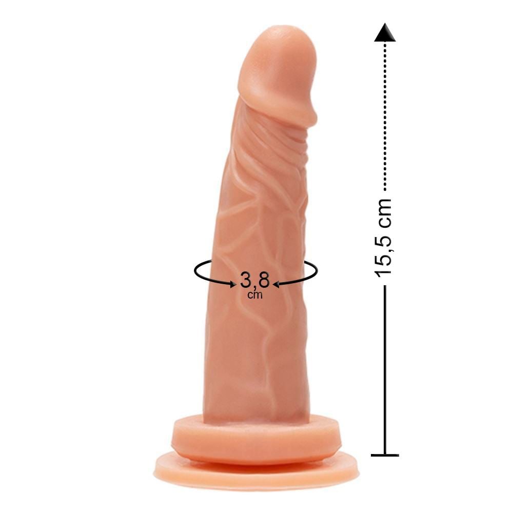 Prótese Maciça Com Ventosa e Vibro 15,5 X 3,8cm Êxtase