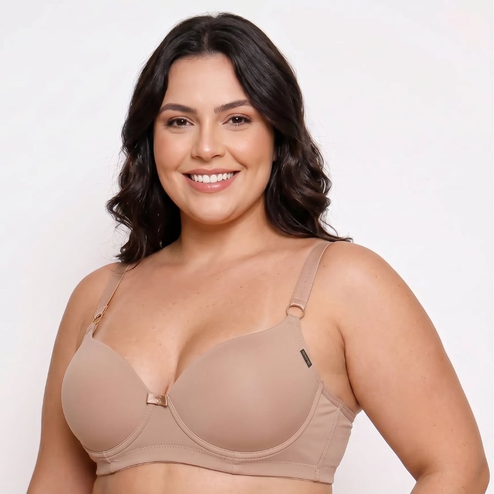 Sutiã Plus Size Reforçado Liso Com Bojo Patitex