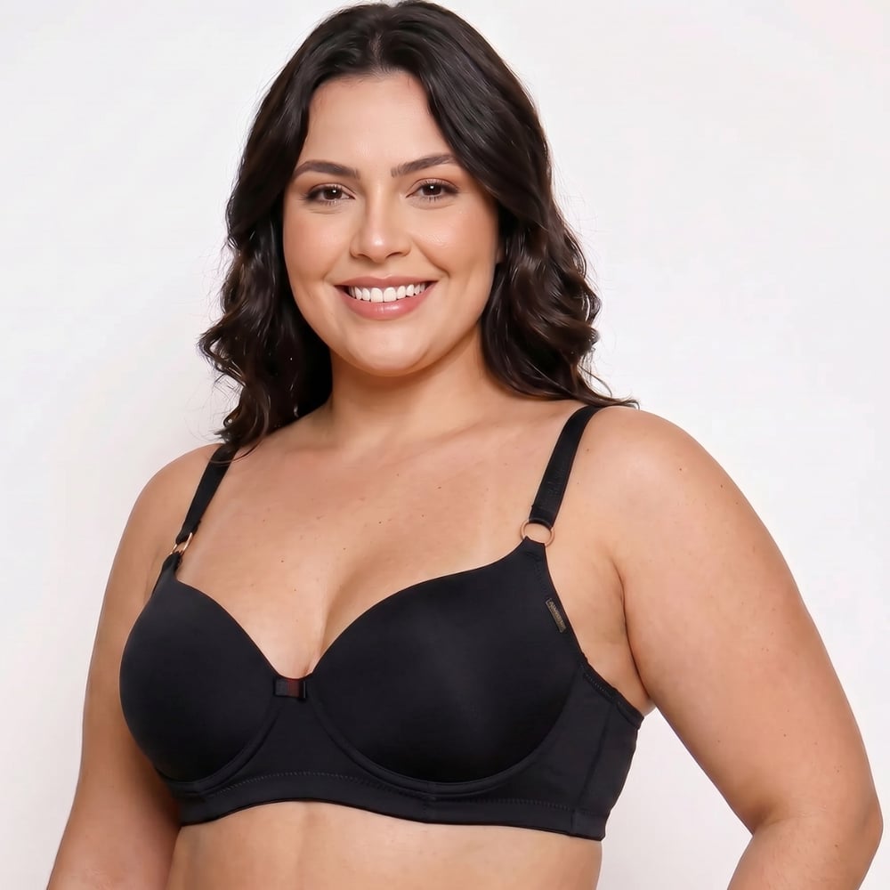 Sutiã Plus Size Reforçado Liso Com Bojo Patitex