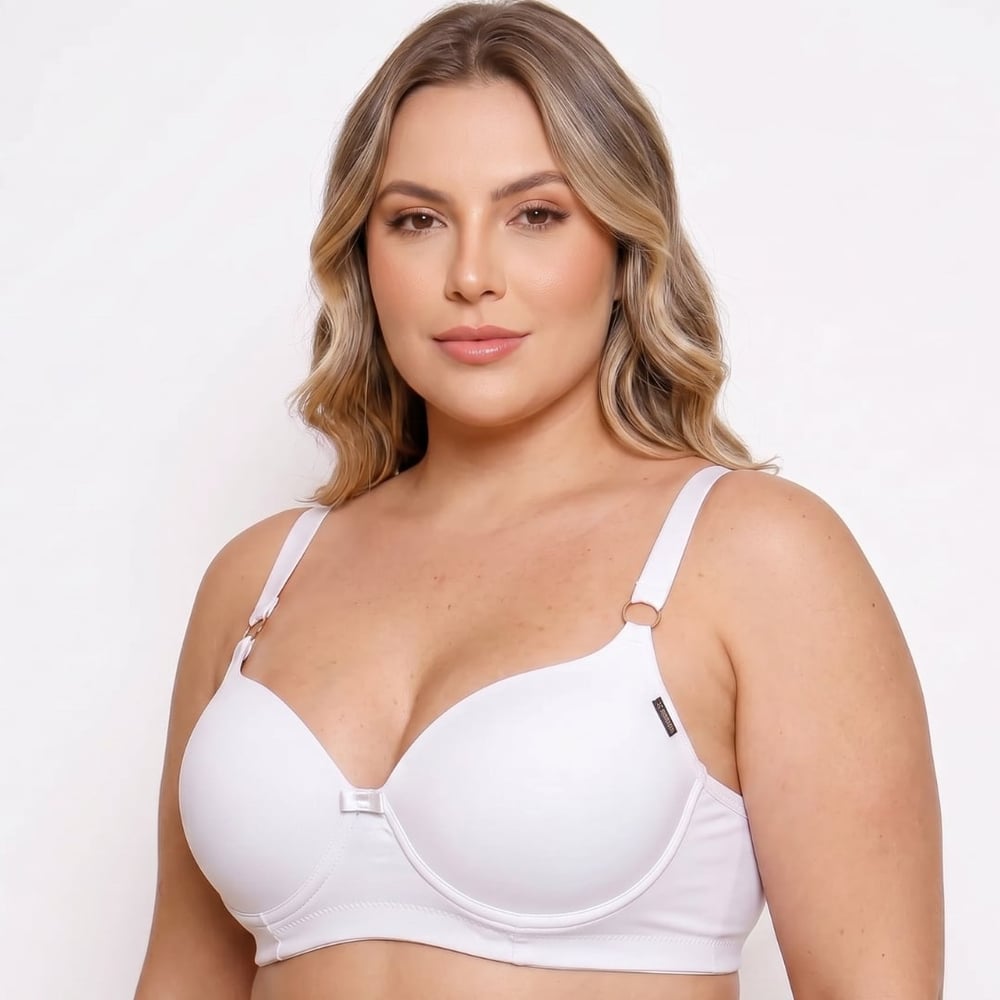 Sutiã Plus Size Reforçado Liso Com Bojo Patitex
