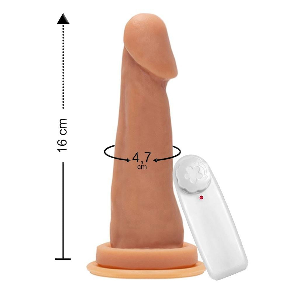 Prótese Maciça Com Vibro E Ventosa 16 X 4,7cm êxtase