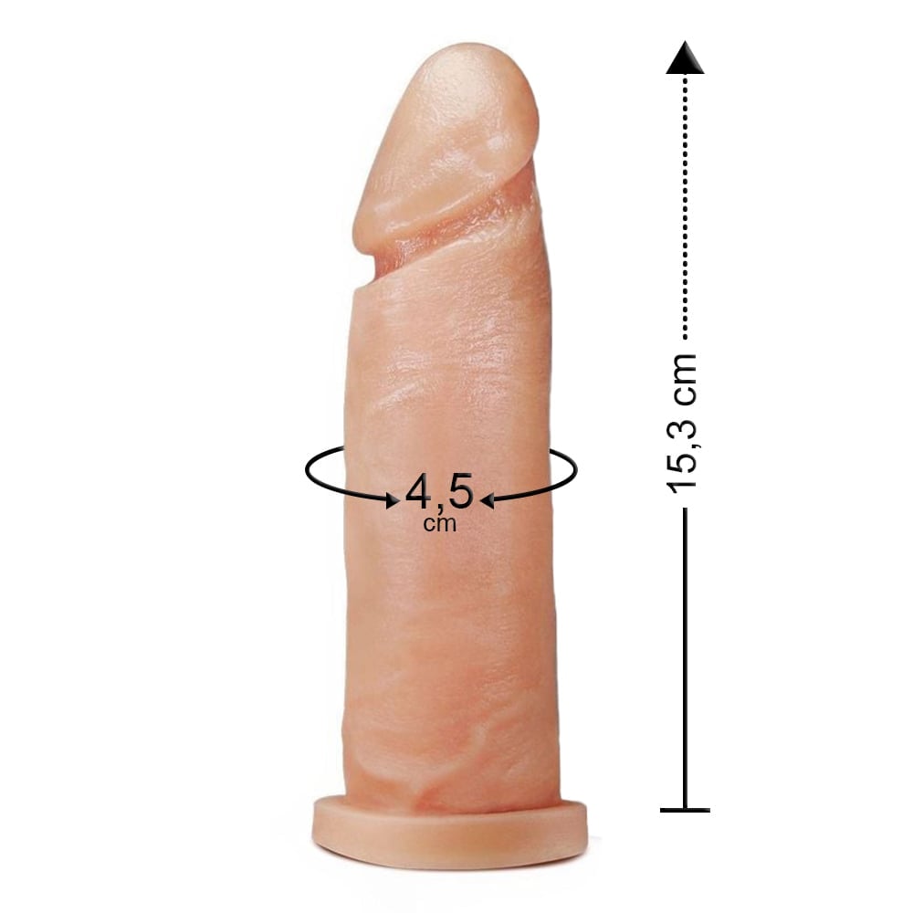 Pênis Realístico Maciço 15,3 X 4,5cm Linha Pura Luxúria Sexy Fantasy