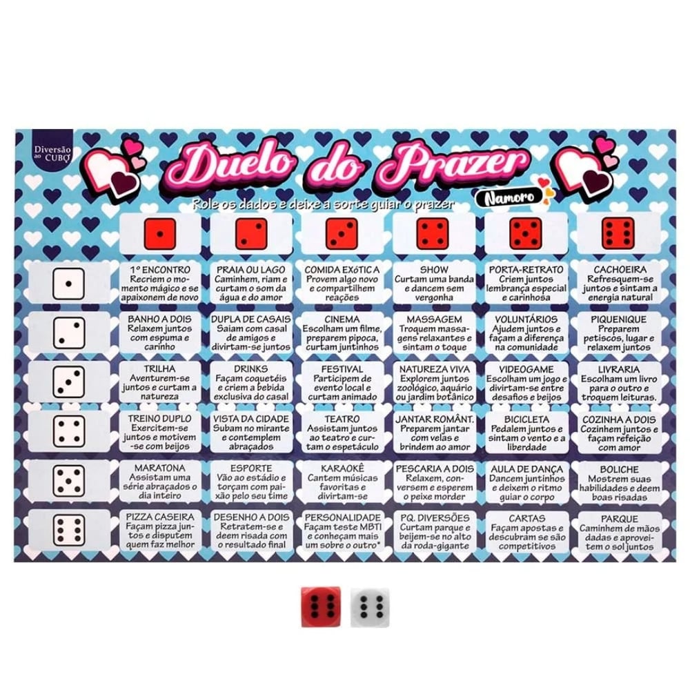 Jogo Erótico Duelo Do Prazer Namoro Diversão Ao Cubo