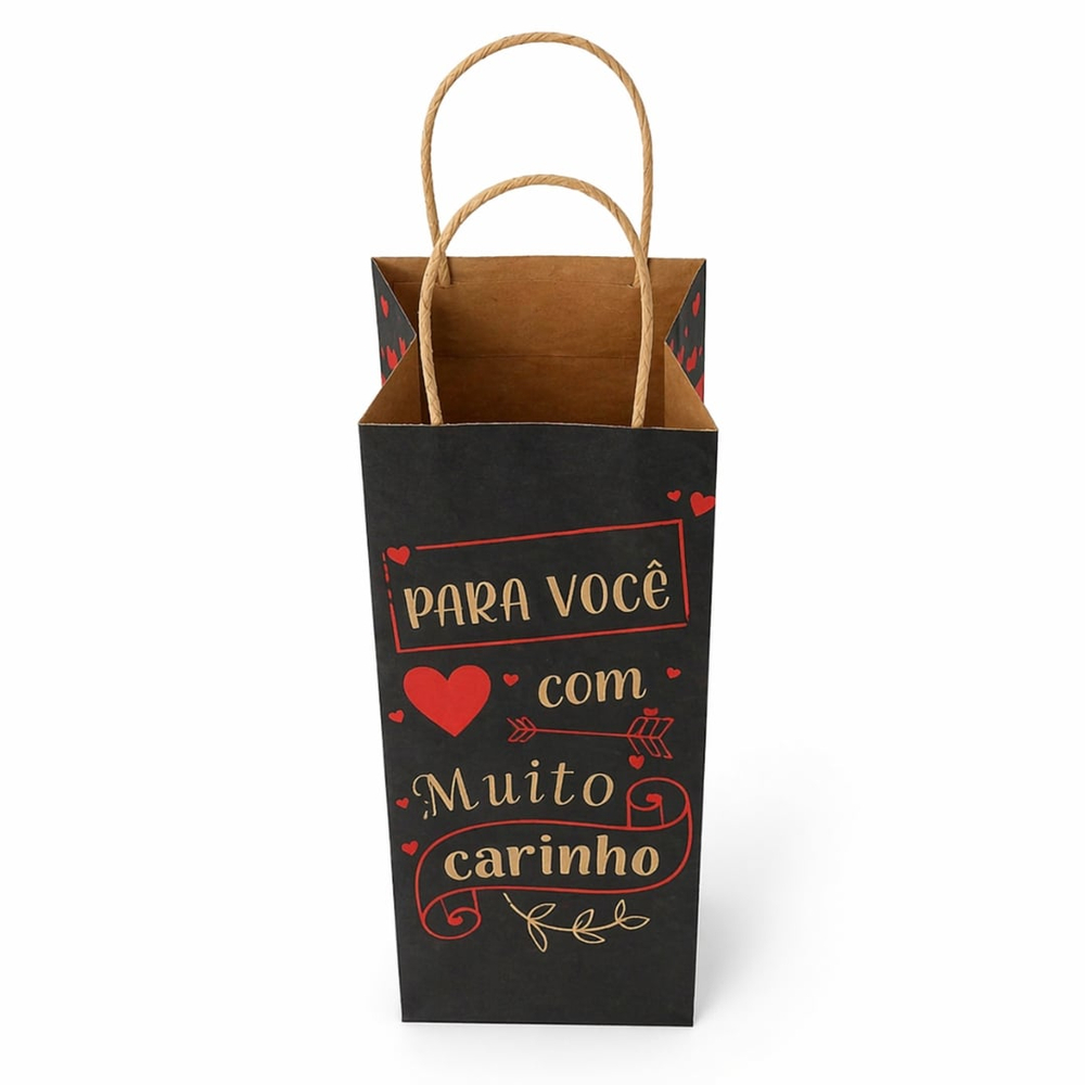 Sacola De Papel Para Presente Com Frase Para Você Com Muito Carinho Cromus