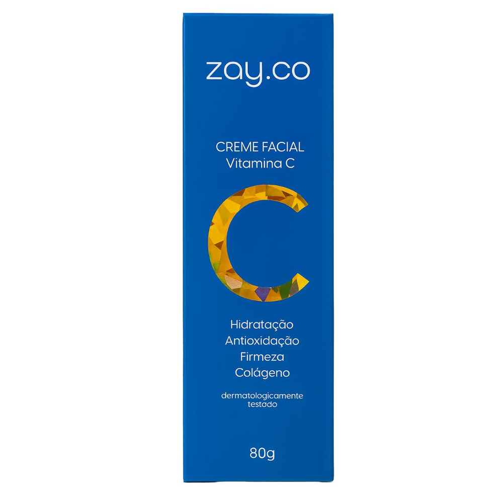 Creme Facial Vitamina C E Colágeno 80g Zay.co