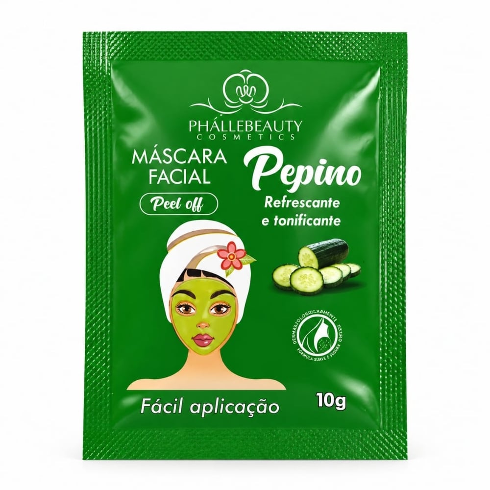 Máscara Facial Pepino 10g Peel Off Phállebeauty Cosmetics By Vivai