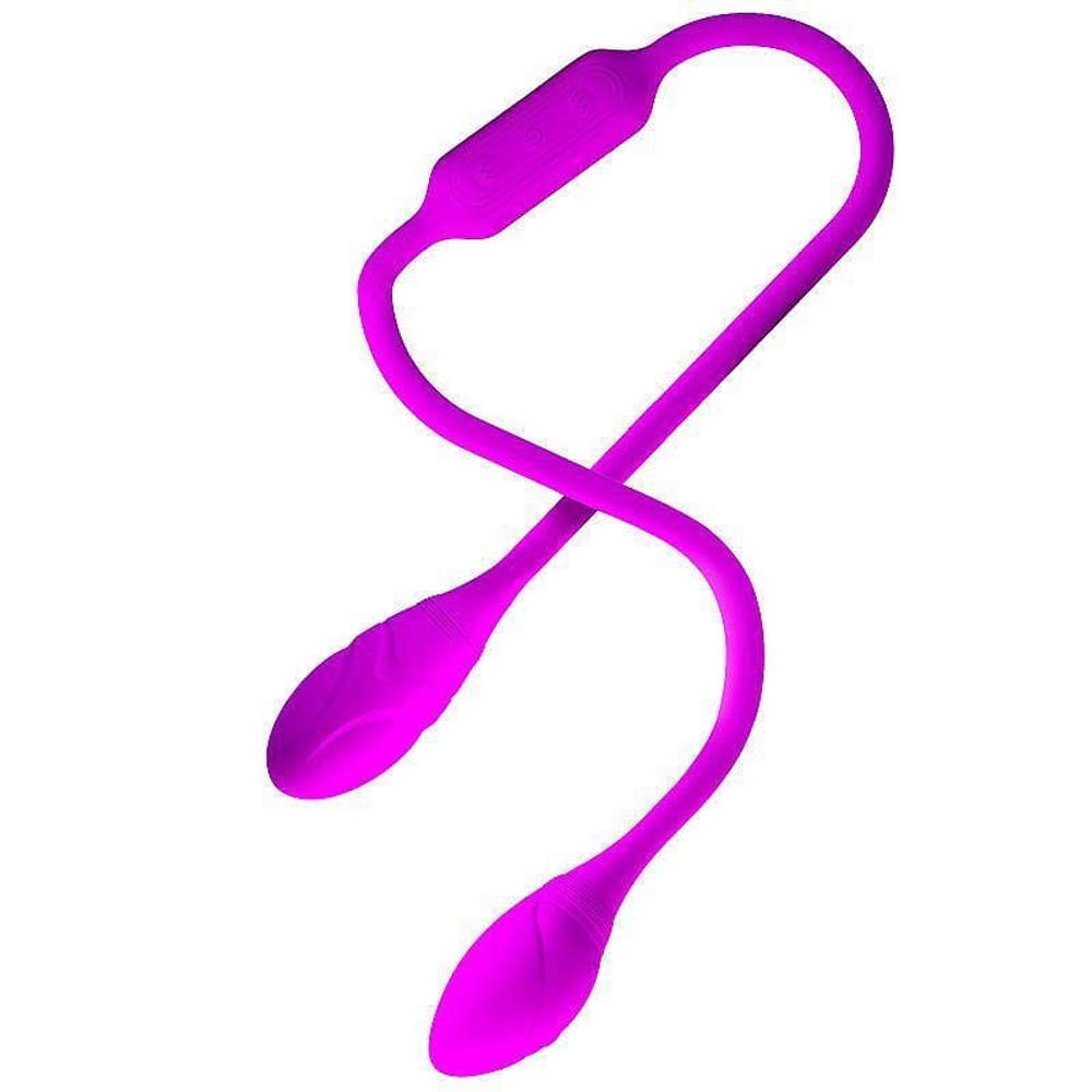 Vibrador Duplo Flexível Dream Lovers Whip Unissex 12 Vibrações Pretty Love