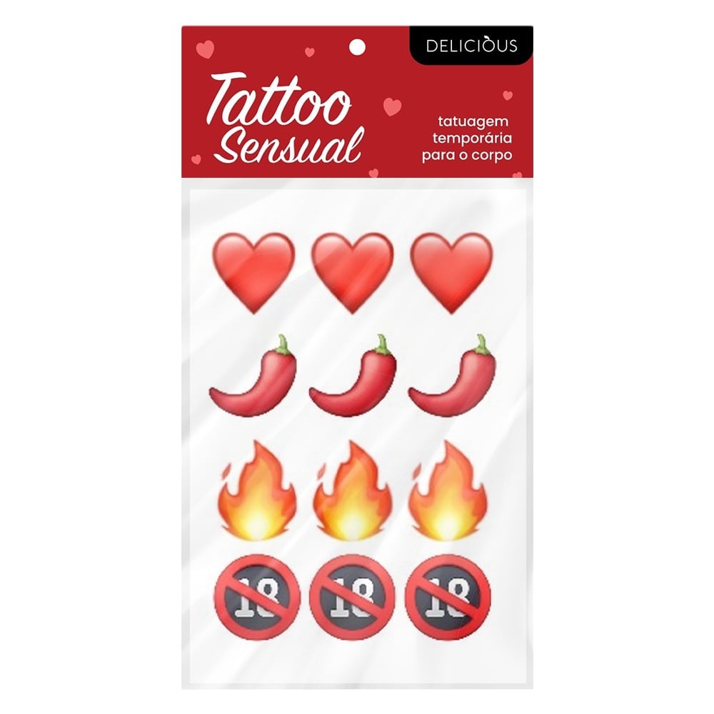 Tatuagem Emoji Sensual Picantes Adesivos Temporária Delicious