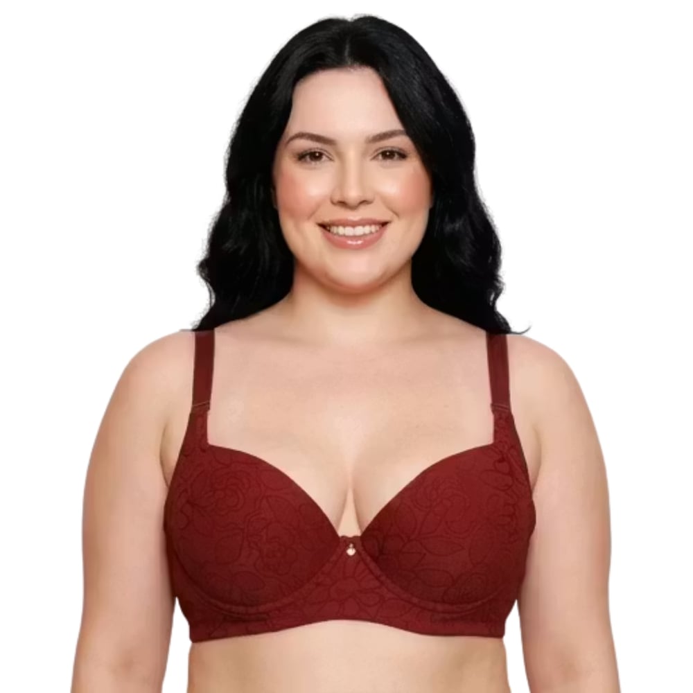 Sutiã Meia Taça Plus Size Redutor Em Jackard Com Bojo E Aro Nayane