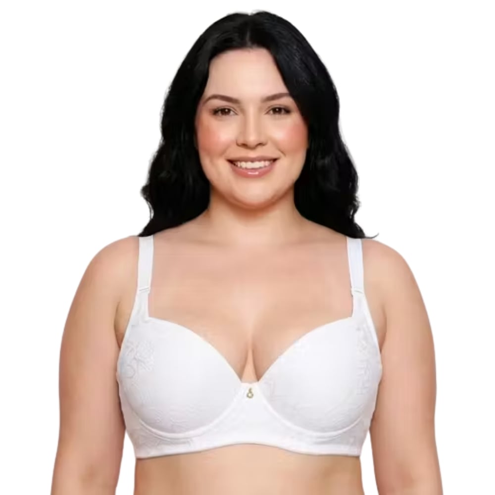 Sutiã Meia Taça Plus Size Redutor Em Jackard Com Bojo E Aro Nayane