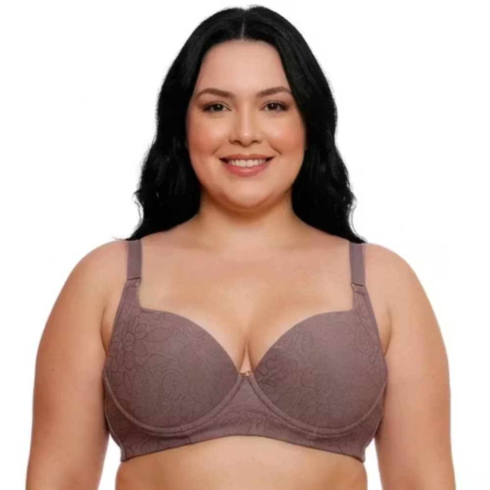 Sutiã Meia Taça Plus Size Redutor Em Jackard Com Bojo E Aro Nayane