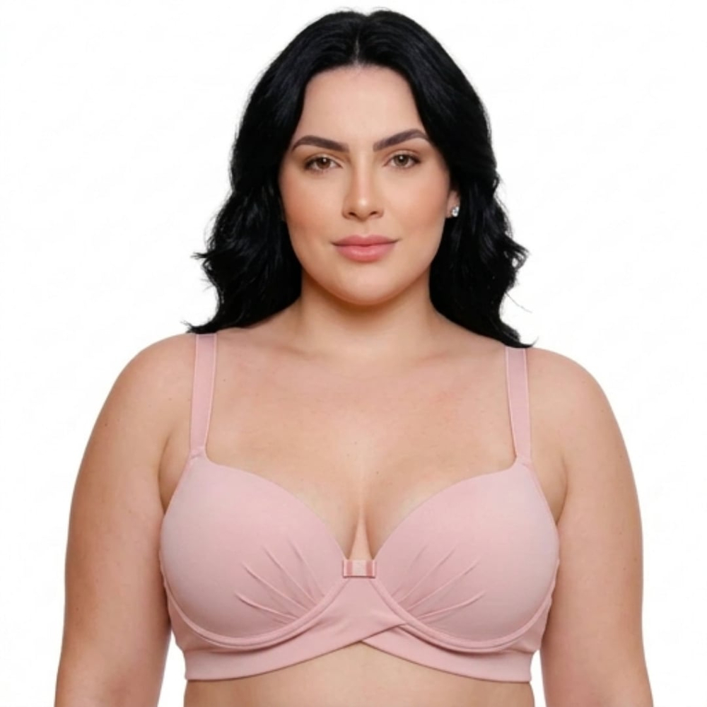 Sutiã Plus Size Drapeado Com Bojo Modelo Lift Corpo Nu