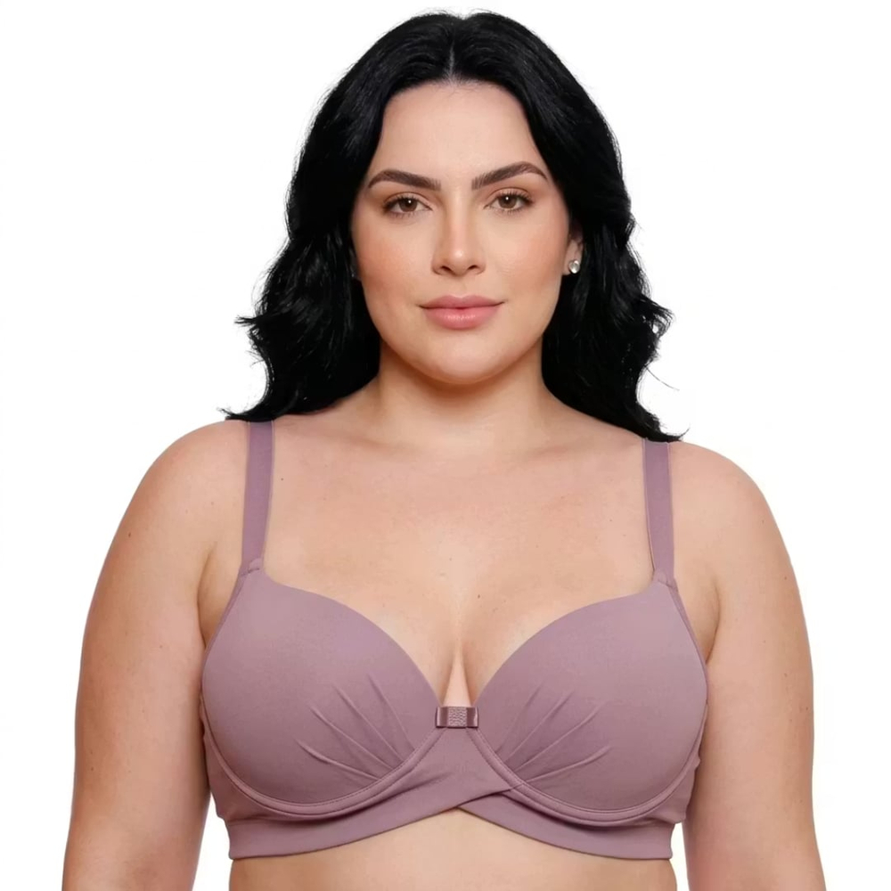 Sutiã Plus Size Drapeado Com Bojo Modelo Lift Corpo Nu