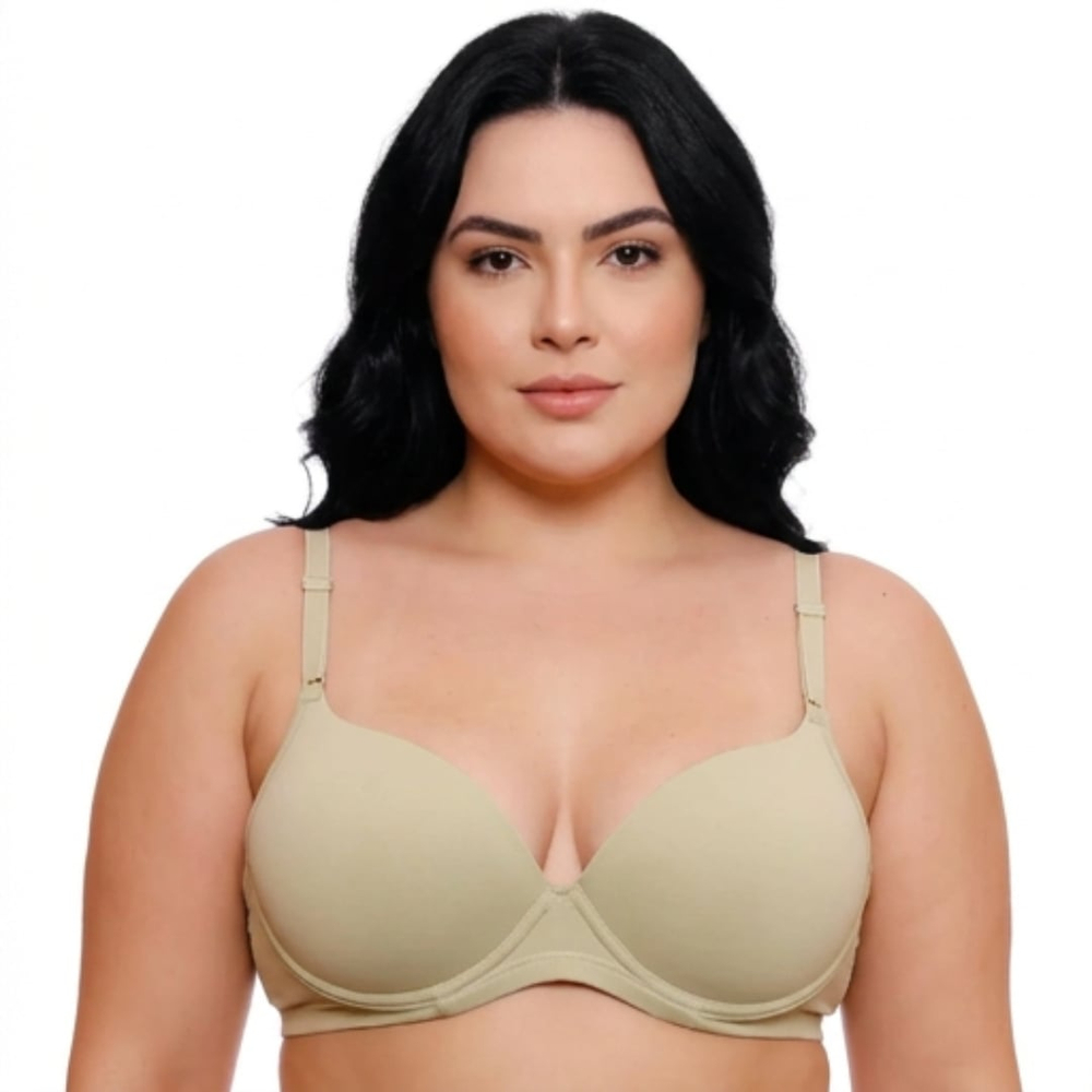 Sutiã Plus Size Liso Com Aro E Bojo Casquinha Corpo Nu