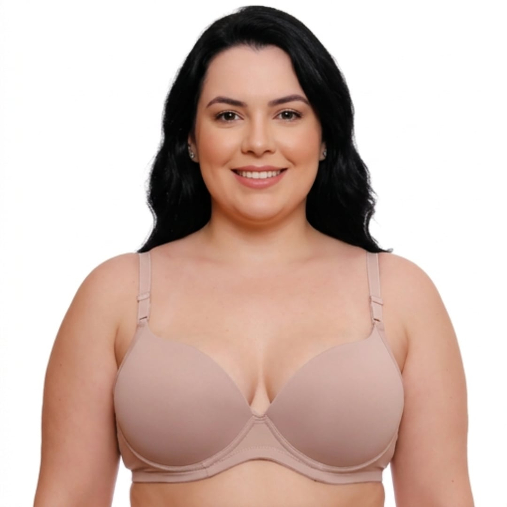 Sutiã Plus Size Liso Com Aro E Bojo Casquinha Corpo Nu