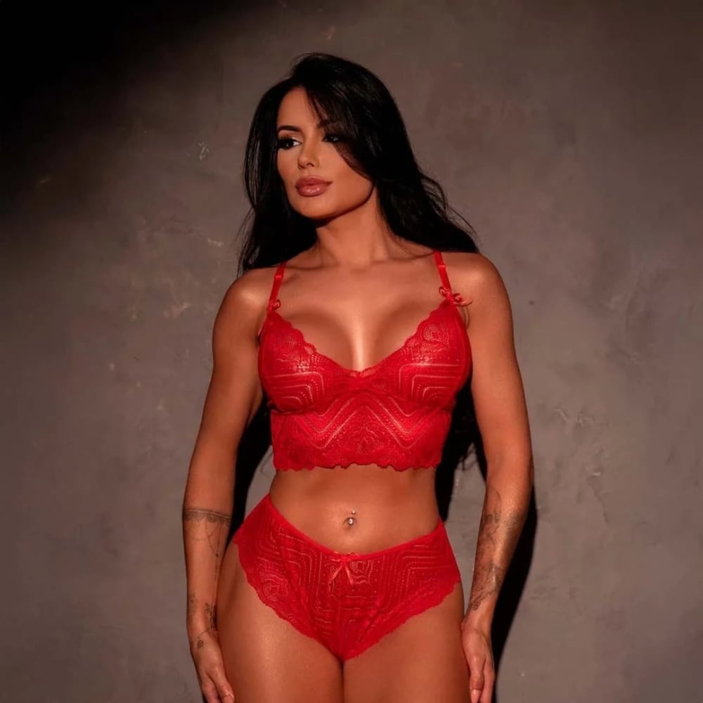 Conjunto Mimo Rendado Pimenta Sexy