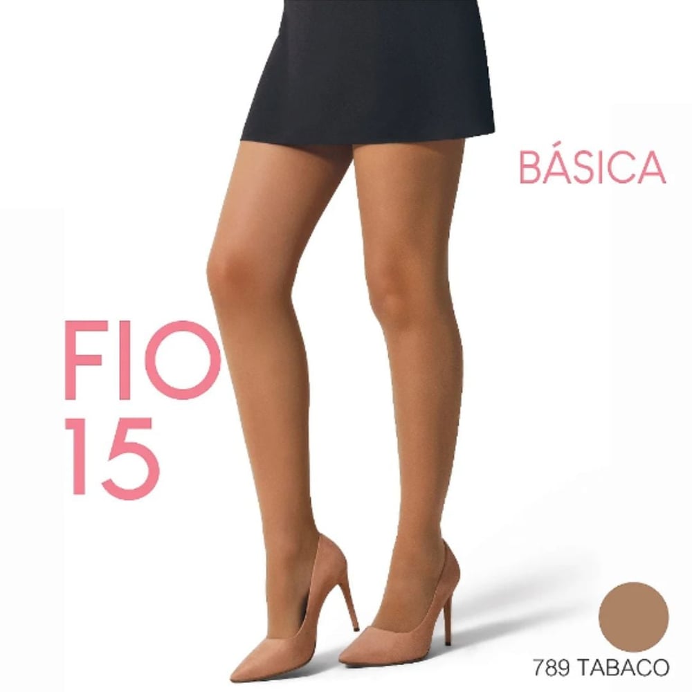 Meia Calça Básica Fio 15 Com Elastano Selene