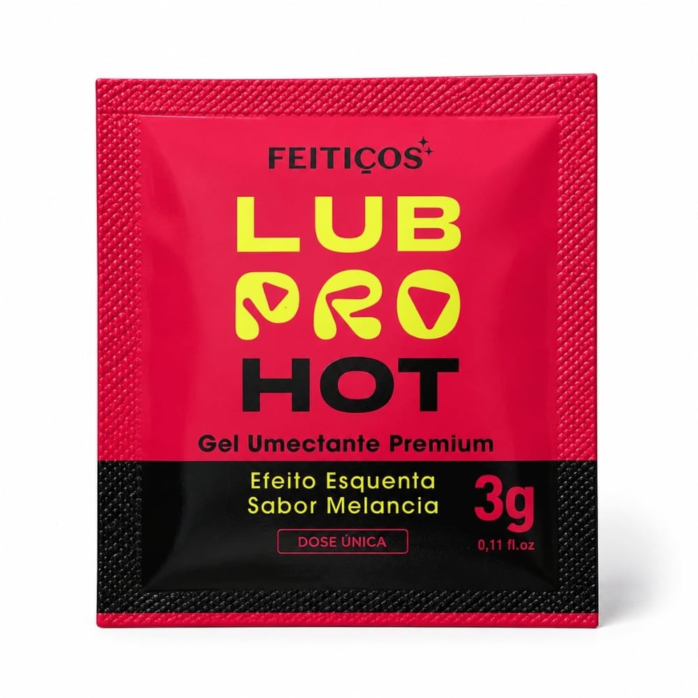 Sachê Lubpro Hot Premium Lubrificante Beijável Efeito Quente 3g Feitiços