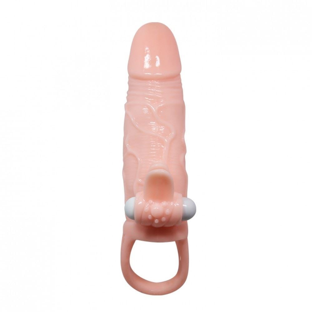 Capa Peniana Com Extensor De 4cm E Anel Para Escroto Com Estimulador E Capsula Vibratória