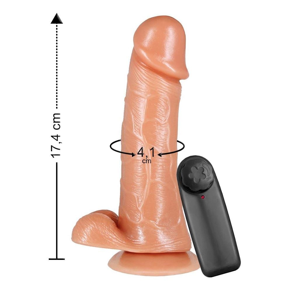Protese Com Vibro Escroto E Ventosa 17,4 X 4,1cm Prazer & Cia