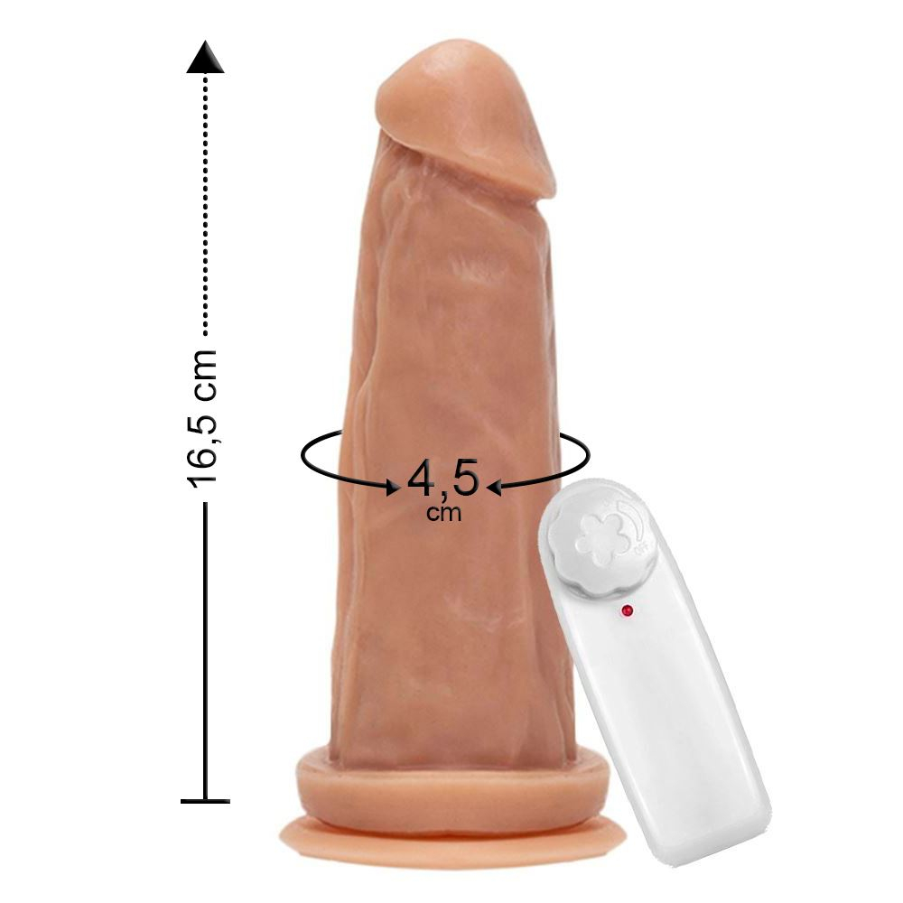 Prótese Maciça Kong Com Vibro E Ventosa 17 X 4,5cm êxtase