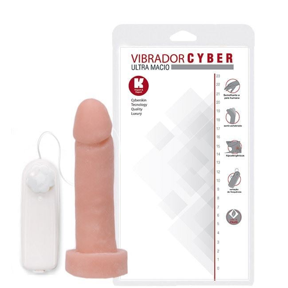 Prótese Em Cyber Ultra Macio Vibração Multivelocidade 15,5 X 3,7cm Ktoy