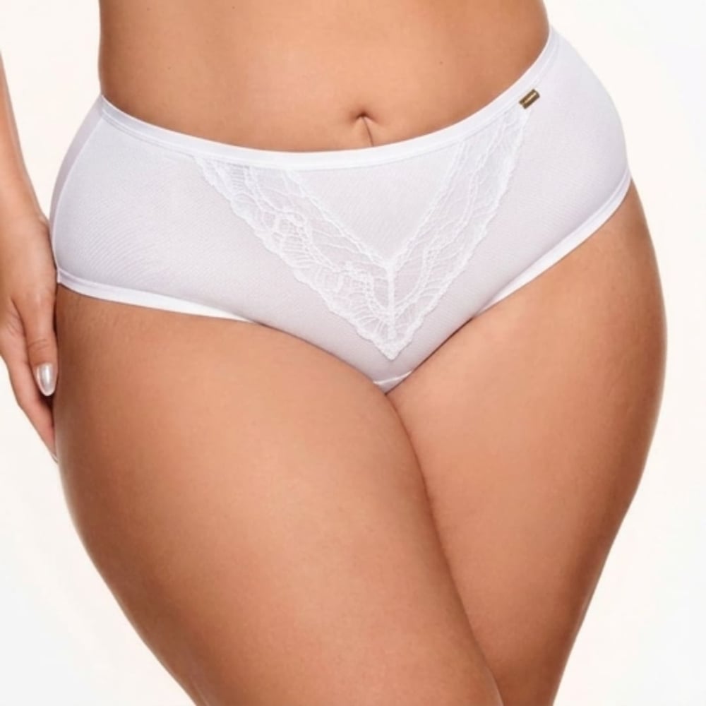 Calcinha Plus Size Cintura Alta Em Renda Nayane 