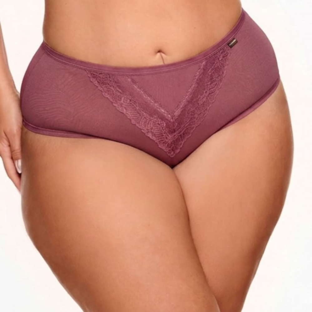 Calcinha Plus Size Cintura Alta Em Renda Nayane 