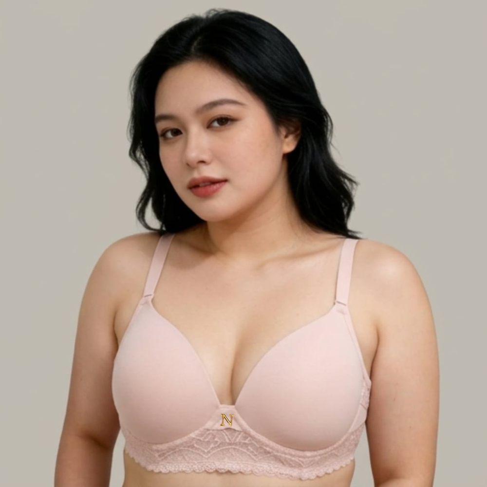 Sutiã Plus Size Base Renda Com Bojo Soft Nayane