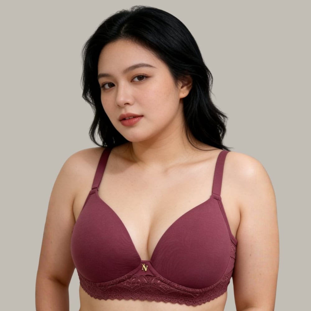 Sutiã Plus Size Base Renda Com Bojo Soft Nayane
