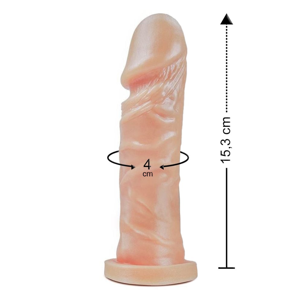 Pênis Realístico Maciço 15,3 X 4cm Linha Pura Luxúria Sexy Fantasy
