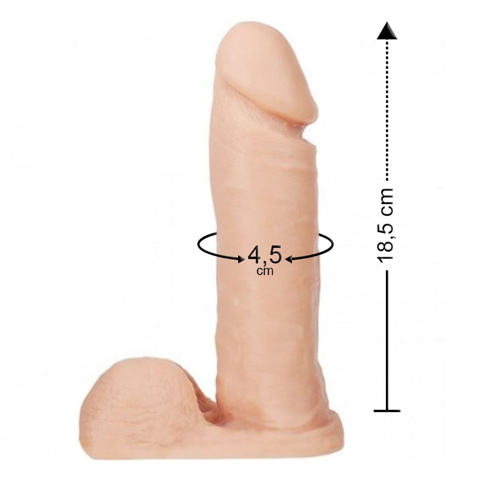 Prótese Maciça Com Escroto 18,5 X 4,5cm K Toys
