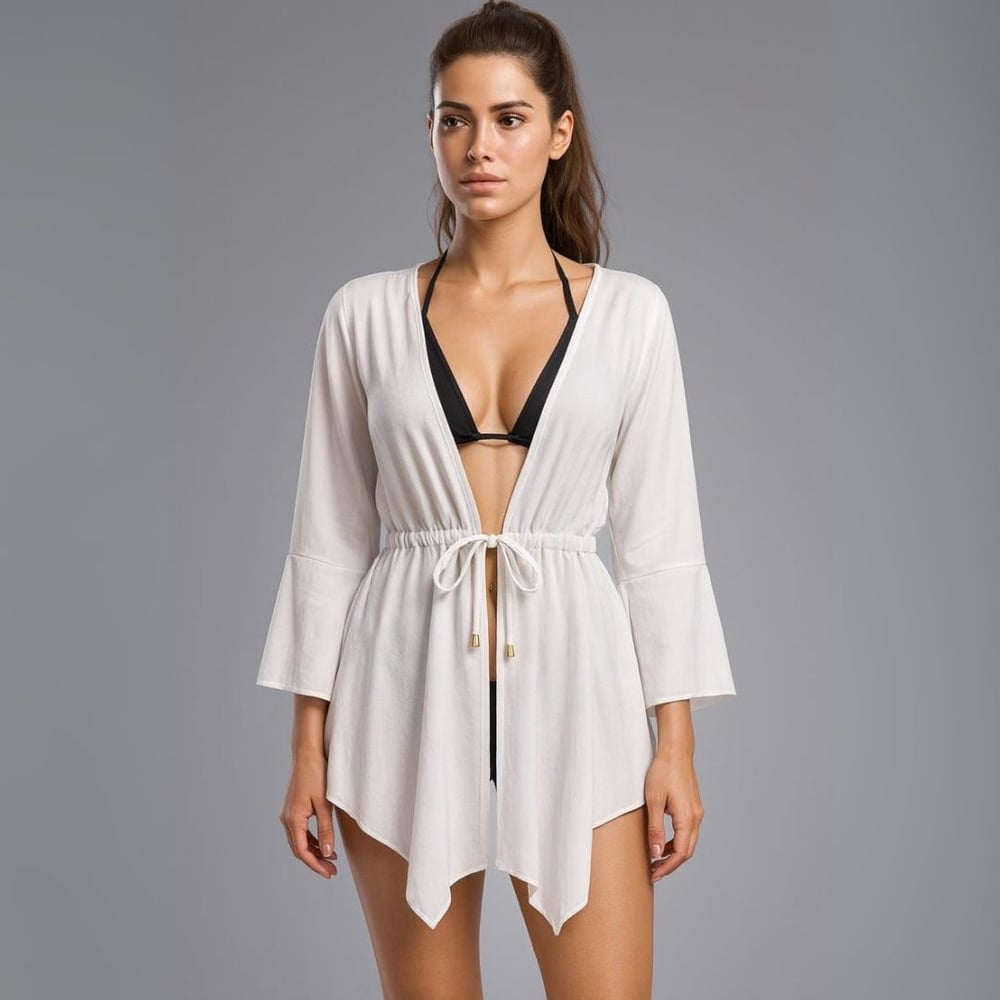 Saída De Praia Com Ponta Linha Premium Hangar Lingerie